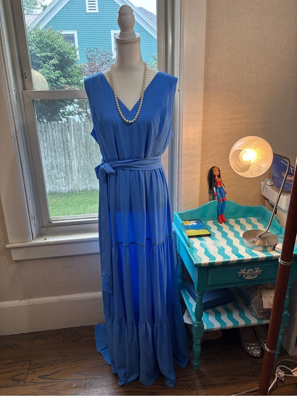 Lilly Pulitzer Cobalt Blue Sleeveless V-Neck Tiered Maxi Dress